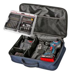 Bosch Professional GSR 18V-50 Çift Akülü 2 Ah Vidalama + 43 Parça Aksesuar Seti