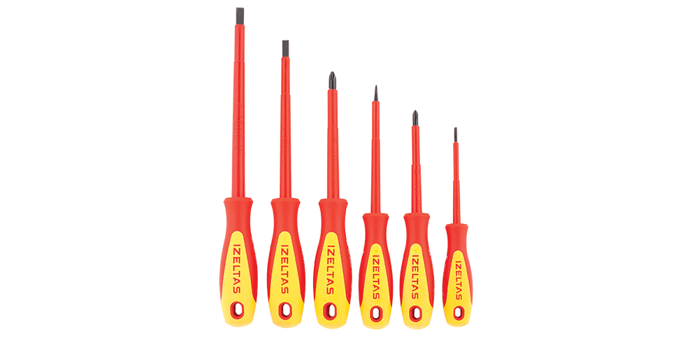 İzeltaş İzoleli Elektrikçi Tornavida Seti 1000 V 6'lı 4140009106