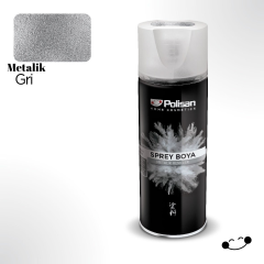 Polisan 400 ML Sprey Boya - Vernik - Astar Çeşitleri - Yüksek Isı Çeşitleri Metalik Gri