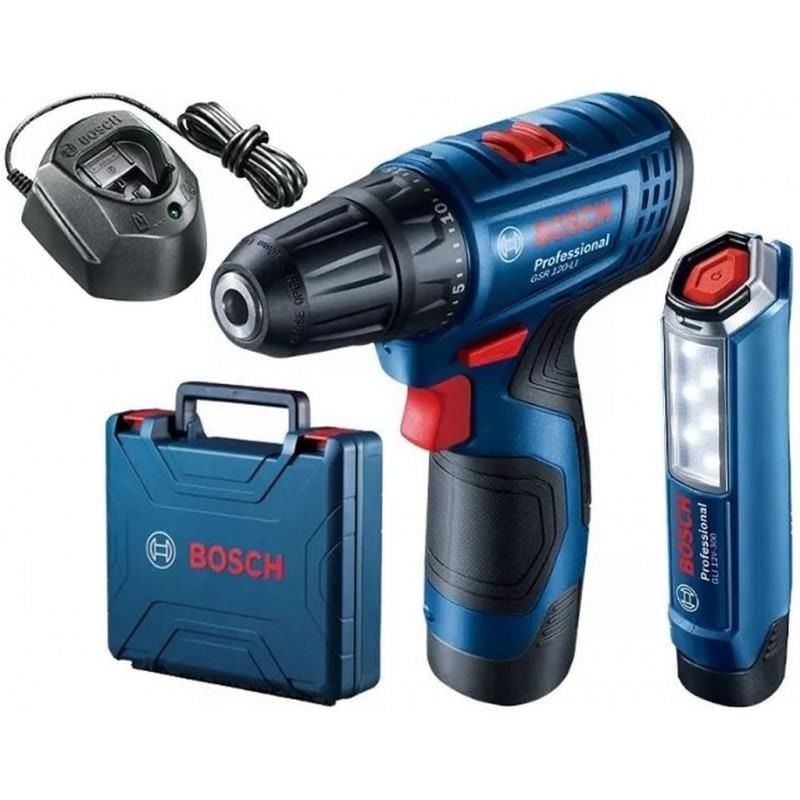 Bosch Professional GSR 120-LI Çift Akülü Vidalama ve GLI 12V-300 Lamba