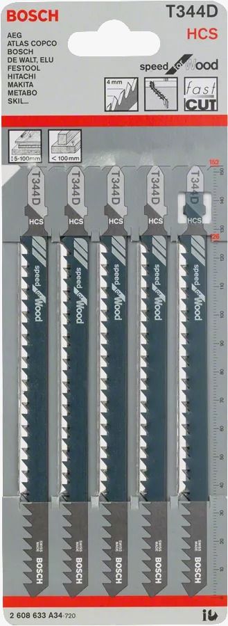 Bosch T344D Dekupaj Bıçağı 5'li