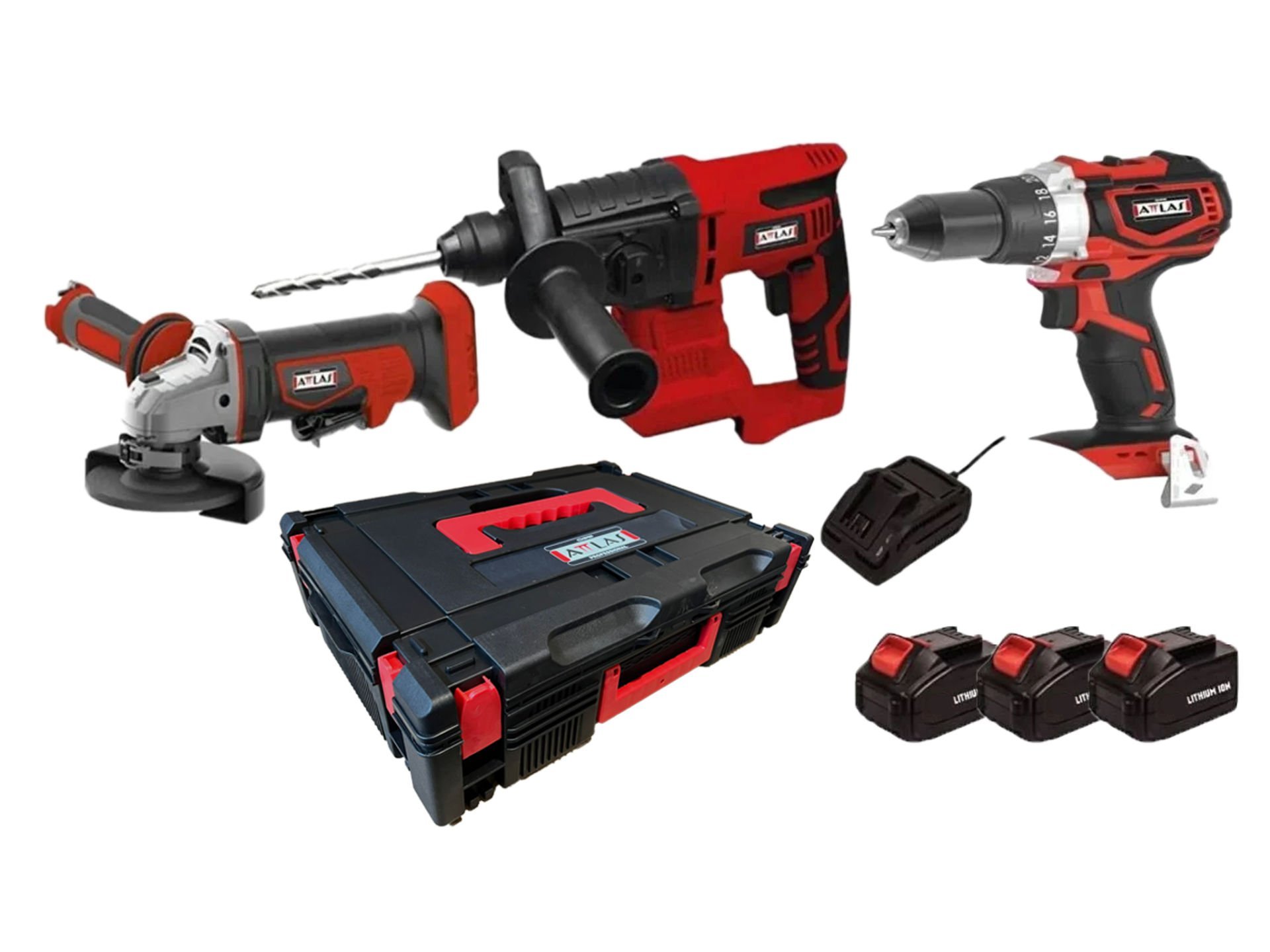 ATTLAS ATB 21 3'LÜ 21V 5.0 Ah. KÖMÜRSÜZ KOMBO SET (MATKAP+TAŞLAMA+KIRICI) A0104170