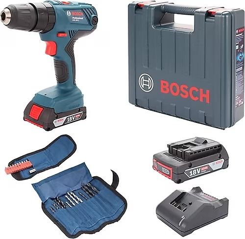 Bosch GSB 180-Li Çift Akülü Vidalama Makinesi + 23 Parça Aksesuar