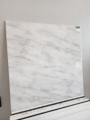 PVC Asma Tavan Paneli 60x60 Beyaz/Krem Mermer Desen - 1Paket / 20Adet / 7,2 m2