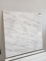 PVC Asma Tavan Paneli 60x60 Beyaz/Krem Mermer Desen - 1Paket / 20Adet / 7,2 m2
