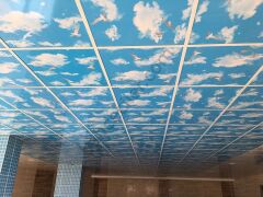 PVC Asma Tavan Paneli 60x60 Beyaz/Krem Mermer Desen - 1Paket / 20Adet / 7,2 m2