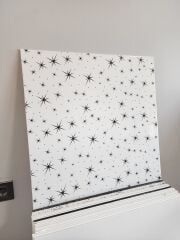 PVC Asma Tavan Paneli 60x60 Siyah Yıldızlı Desen - 1Paket / 20Adet / 7,2 m2