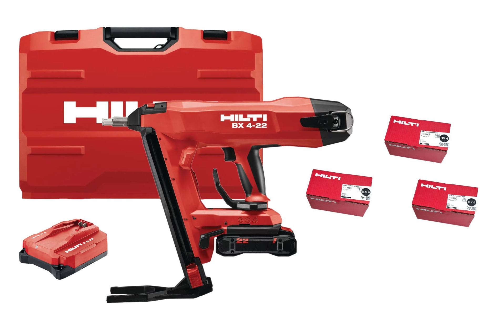Hilti BX 4-22 Akülü Çivi Tabancası Set Akü +Şarj + 3.000 Adet 27MM Çivi