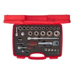 İzeltaş 1113001038 1/2'' 1/4'' 6 Köşe Kombine 35 Parça Lokma Takımı