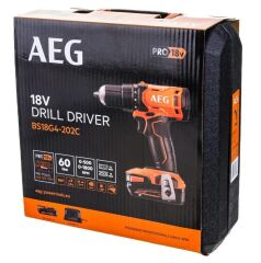 AEG BS 18G4-202C 18 V 2 Ah Çift Akülü Darbesiz Matkap