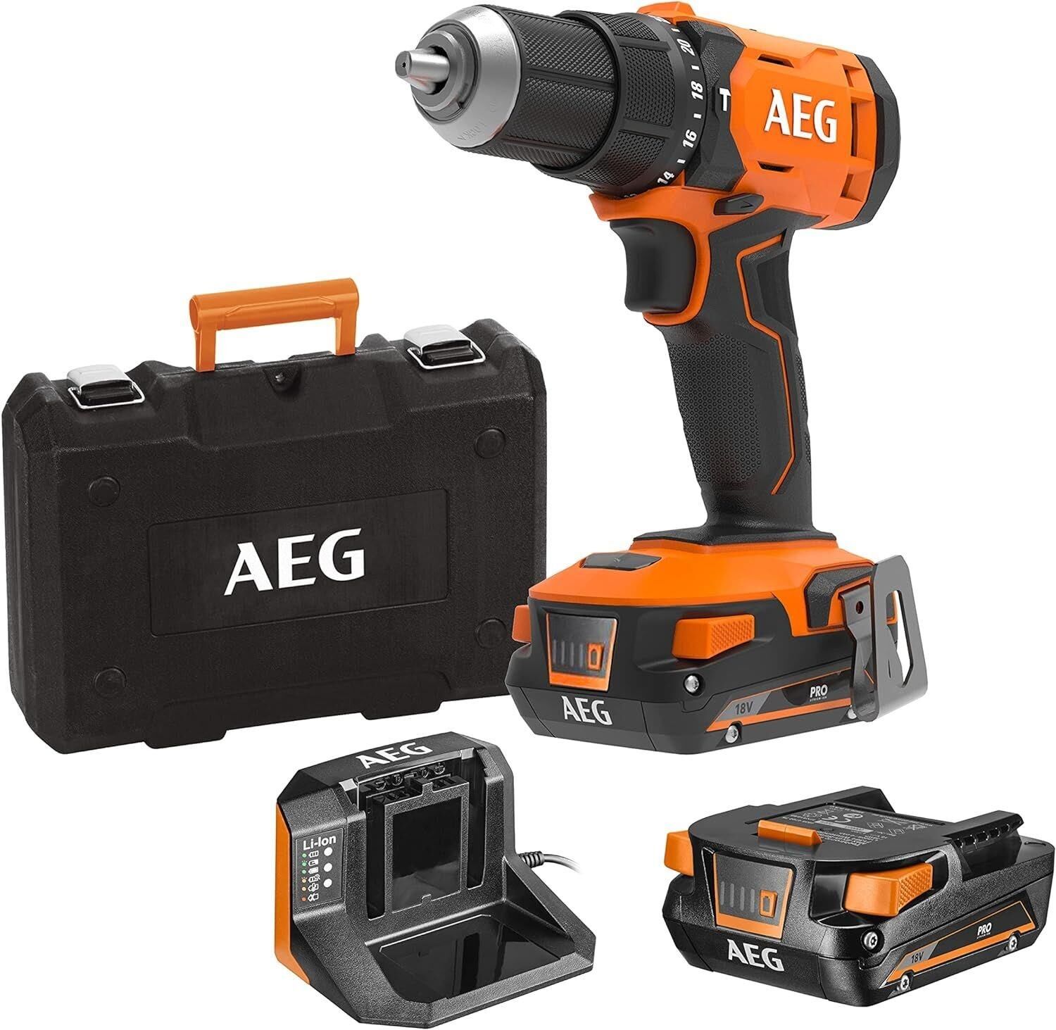 AEG BSB 18G4-202C Çift Akülü 2 Ah Darbeli Matkap
