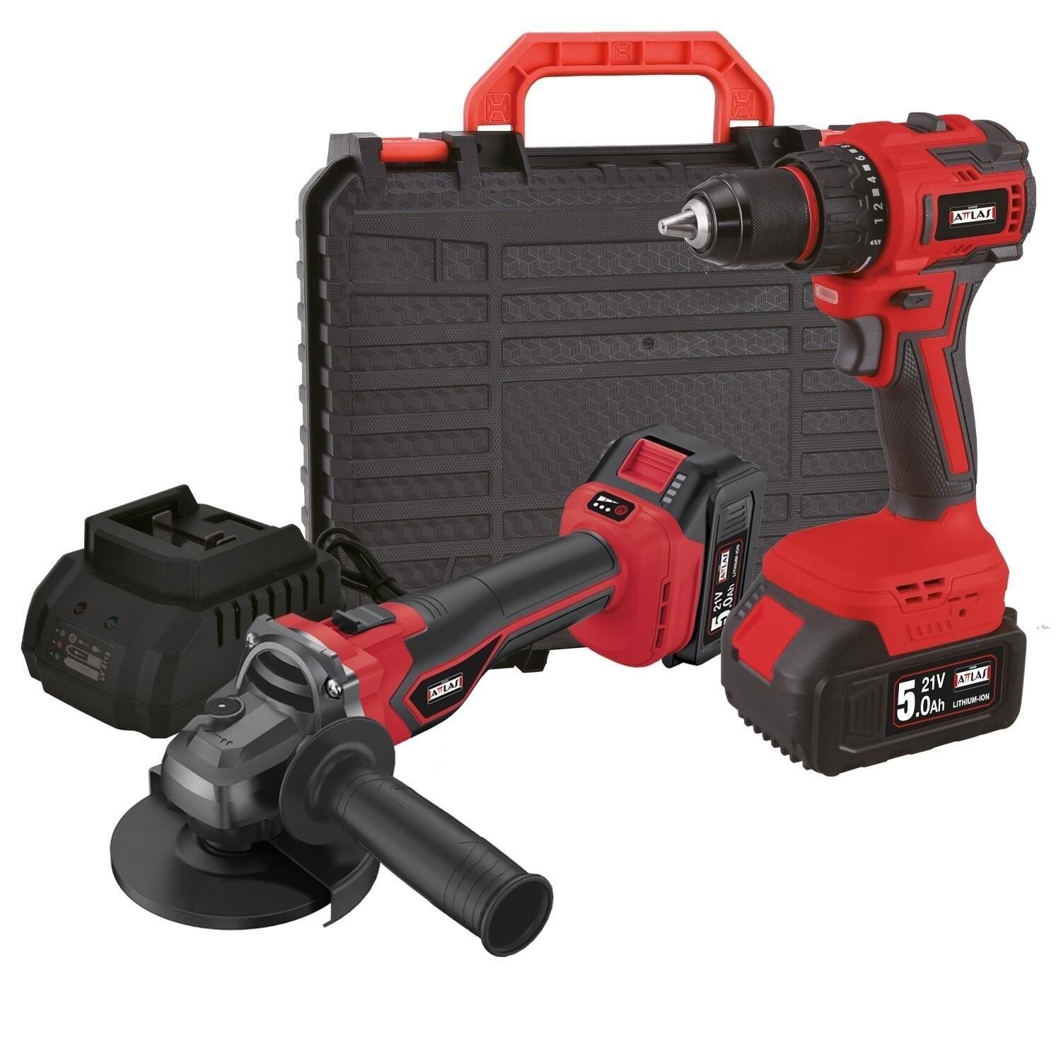 Attlas ATB 21 2li Kömürsüz Akülü Set (Matkap+Taşlama)