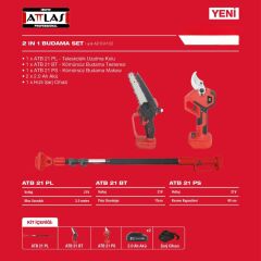 Attlas Atb21 3lü Kömürsüz Budama Seti