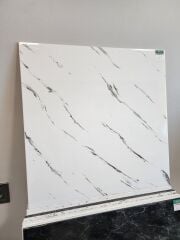 PVC Asma Tavan Paneli 60x60 Beyaz Mermer Desen - 1Paket / 20Adet / 7,2 m2