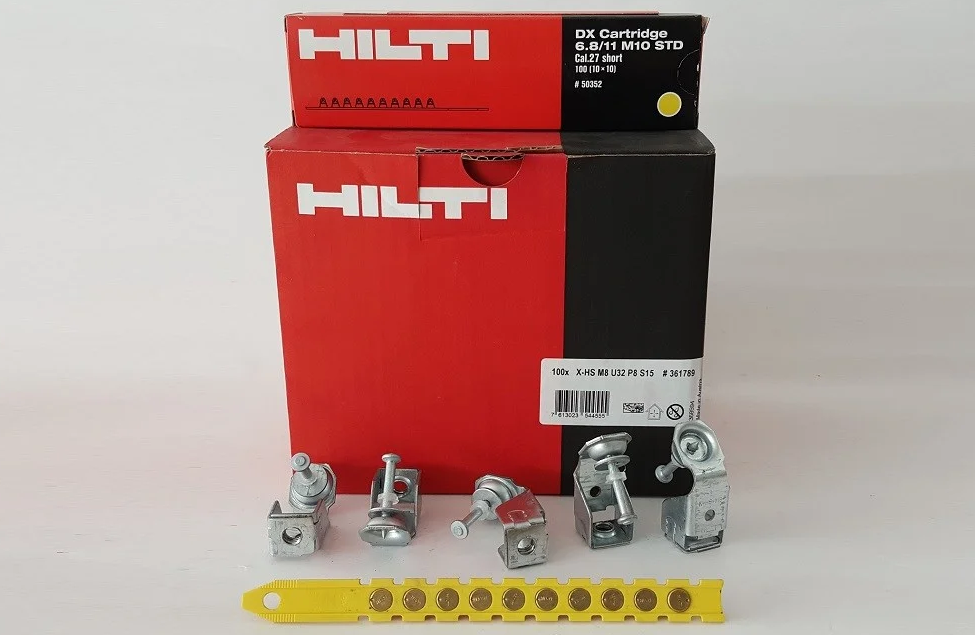 Hilti X-HS M U Çivili dişli rot askısı 100 Adet + Sarı Barı Barut 100 Adet