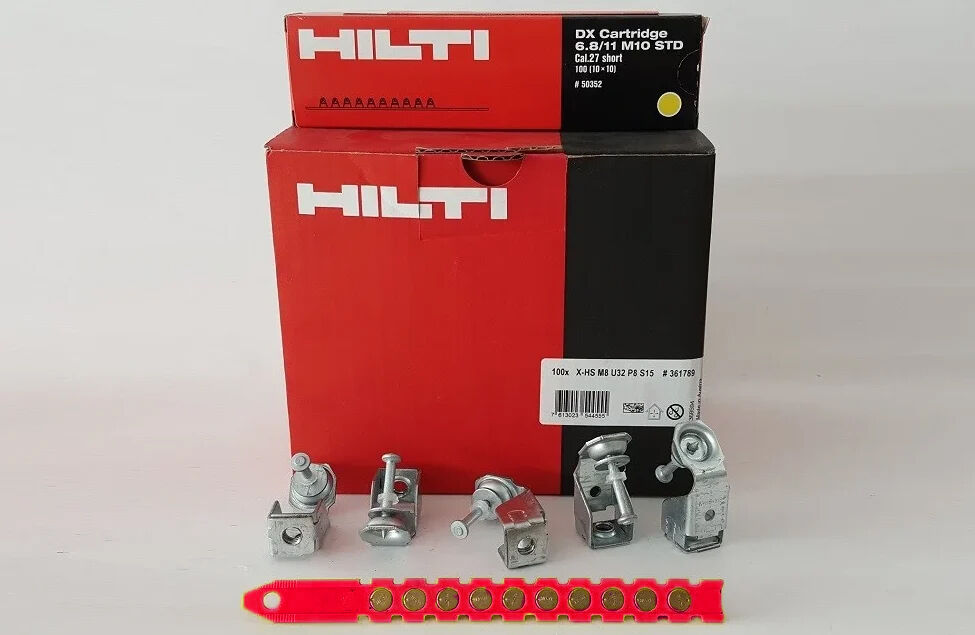 Hilti X-HS M U Çivili dişli rot askısı 100 Adet + Kırmızı Barut 100 Adet