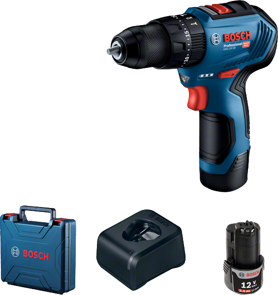 BOSCH GSB 12V-30 Çift Akülü Darbeli Vidalama Kömürsüz Motor Metal Mandren