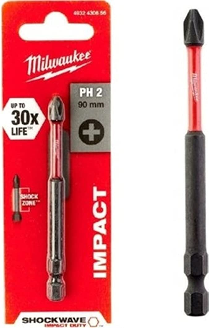 Milwaukee  Bits Uç Ph2 90Mm. 1'Li Paket Shockwave T4932430856